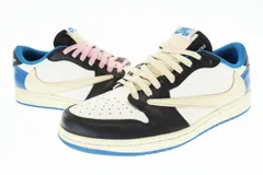 ナイキ NIKE ×TRAVIS SCOTT トラヴィススコット×FRAGMENT DESIGN フラグメント AIR JORDAN 1 LOW OG SP エアジョーダン1 ロー DM7866-140 26.5 ブルー ☆AA★▲■250907