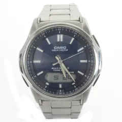カシオ CASIO ウェーブセプター 腕時計 電波ソーラー アナデジ WVA-M630D-2AJF 文字盤ネイビー シルバーカラー