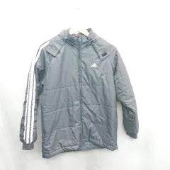 ◇ ⊇ adidas アディダス フード取り外し可能 キッズ 長袖 ジャンパー サイズ150 グレー系 男の子 女の子 E  【1411280000670】