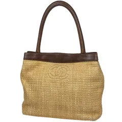 CHANEL シャネル  ストロー素材ハンドバッグ ・トートバッグ 美品レア ノベルティ】CHANEL シャネル ストロートートバッグ ベージュ