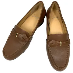 【極美品】イング (22.5) ローファー モカシン パンプス フラット コンフォートシューズ 本革 レザー 希少デザイン