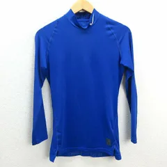 z■ナイキ/NIKE DRY-FIT 長袖モックネックTシャツ【M】青/men's/22【中古】