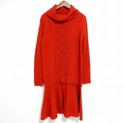 #wnc ギャラリービスコンティ GALLERY VISCONTI ワンピース 2 赤 ニット 切替 タートルネック タグ付き 美品 レディース [924217]