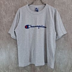 champion チャンピオン アメリカ製 ブランドロゴプリント ヘザーグレー ビッグシルエット グレー　灰色 M スウェット Tシャツ