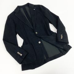 45e9 【イタリア製】LARDINI ラルディーニ LIKNIT ブートニエール ジャガード織模様 ニットジャケット テーラードジャケット  サイズ44REG ブラック メンズ ブレザー ドレス
