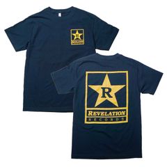 【新品】Revelation Records レーベルロゴ Tシャツ Navy/Gold 公式 NYHC パンク