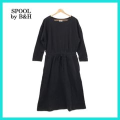 美品 SPOOL by B&H スプールビーアンドエイチ ワンピース ロングワンピース キレイめ お洒落 長袖 レディース ブラック F 日本製