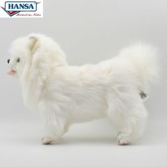 HANSA BH7324 ポメラニアン 46 POMERANIAN DOG WHITE 46cm 犬 ドッグ 愛犬 リアル ぬいぐるみ ハンサ 動物 アニマル 置物 人形 フィギュア 大きい 実物大 大型 7324