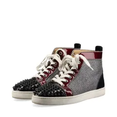 Christian Louboutin クリスチャンルブタン LOUIS SPIKES ORLATO FLAT スタッズ パテントレザー メッシュ ラメ ハイカットスニーカー メンズ 39 マルチカラー MADE IN EU