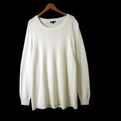 エブール ebure コットンクロップドストライプシャツ 長袖 38 ベージュ  