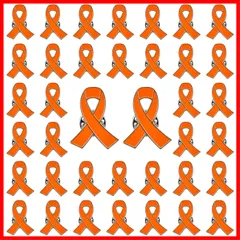 【数量限定】WANDIC オレンジリボンピン 50のPC オレンジリボンブローチホープエナメルジュエリーピン 白血病意識腎臓癌多発性硬化症銃暴力意識ブローチ。
