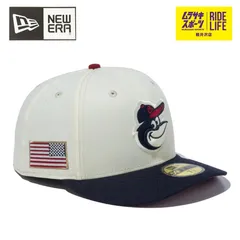 【ムラスポ公式】NEW ERA ニューエラ キャップ 59FIFTY Stars & Stripes ボルティモア・オリオールズ クローム ネイビーバイザー 14109867 メンズ レディース
