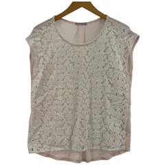 OPAQUE.CLIP オペークドットクリップ 素材切替 レース ノースリーブカットソー size38/M/ピンク系