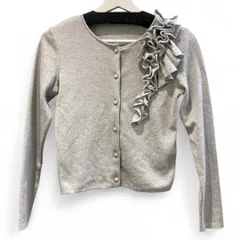 Renebasic レネベーシック フリルニットカーディガン 5722020 綿混 日本製 ライトグレー size34 レディース ゴーゴー古着マルイ草加店2188