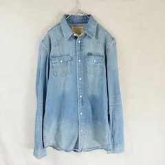 ポロラルフローレン　POLO RALPH LAUREN　ダメージ加工　ヴィンテージ加工　ウォッシュ加工　近年モデル　極美品　デニムシャツウエスタンシャツ