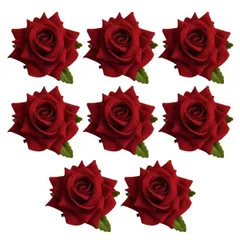 HAMILO バラの花 ヘアピン 髪飾り ブローチ 花嫁 ブライダル 装飾 (8個セット)