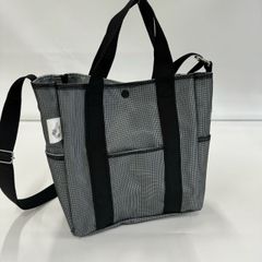 【サステナブル】端材再利用 撥水・防汚 ショルダーバッグ グレー×ブラック Mommies#005