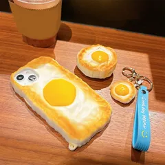 iPhone 14 14Pro 14ProMax 13 12 12Pro 11 / AirPods 第3世代 第2世代 第1世代 AirPods Pro 対応 ケース カバー シリコン 目玉焼き 【silicon-004-】【★A】