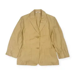 リネン 100% DAKS ダックス テーラードジャケット 9AR/クリーム色 レディース