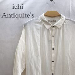 ICHI Antiquite's イチ アンティークス ロングシャツワンピース 長袖 綿麻 ホワイト LT600102 サイズF