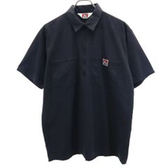 ベンデイビス 半袖 ハーフジップ シャツ L ネイビー BEN DAVIS メンズ