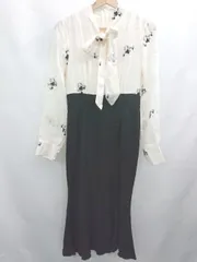◇ ⊂ W＆M 花柄入り 長袖 膝下丈 ワンピース サイズM ホワイト系 レディース E  【1507280004449】