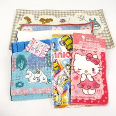 トトロ/ドラえもん/ハローキティ他 ハンカチ 7点セット キャラクター まとめて 大量 キッズ レディース 【中古】