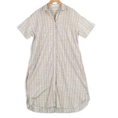 美品 Shuraru シューラルー ロングチェックシャツワンピース チェック 春夏 SS ワンピース ポリエステル マルチカラー レディース M【古着】【中古】【送料無料】