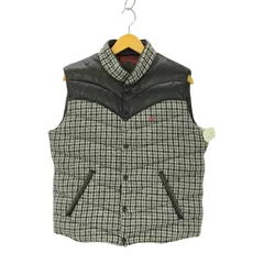 ハリスツイード Harris Tweed  ラムレザー 切替 ダウンベスト メンズ  40のサムネイル