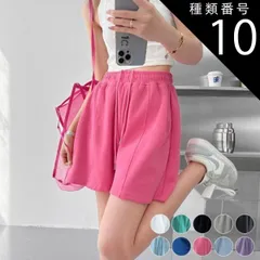 種類10:ブラック/M パンツ スウェット レディース ハーフパンツ ハイウエスト ウエストゴム ゆったり ゴム 薄手 タック ジャージ 韓国 スポーツウエア スポーツ ダンス スエット ブラック ホワイト パ－プル グレー ブルー ピンク グリーン パープル