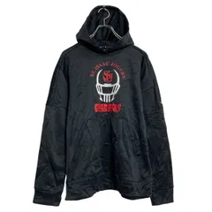 adidas プリントスウェット パーカー アディダス XL ブラック ビッグサイズ スポーツウェア 古着卸 アメリカ仕入 a703-5303