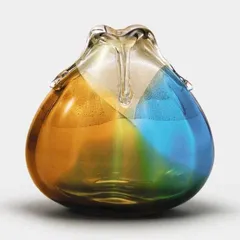 津軽びいどろ【北洋硝子】1970年代 ハンドメイド 工芸ガラス ビードロ 花瓶 津軽びいどろ【北洋硝子】1970年代 ハンドメイド 工芸ガラス