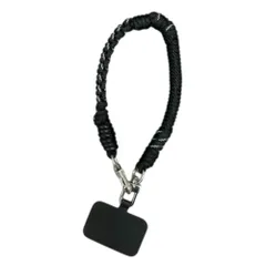 ☆ ブラック ☆ 編み込みパラコード ハンドストラップ ハンドストラップ スマホ 携帯ストラップ ショートストラップ 編み込みパラコード 手首 スマホストラップ リストストラップ 落下防止 携帯アクセサリー スマホアクセサリー 大人 おしゃれ かわいい 携帯