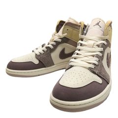 θ【新品未使用品】NIKE/ナイキ AIR JORDAN 1 MID SE CRAFT エア ジョーダン 1 MID SE クラフト 28㎝ ホワイト系×ブラウン系×イエロー系 メンズ スニーカー 箱 S58214822433