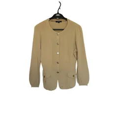 Z1527 BURBERRY ロンドン バーバリー レディース1 ベージュ ニット トップス カーディガン