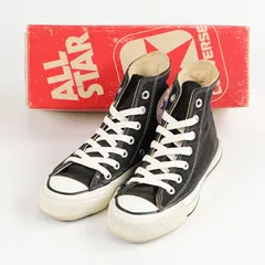 80’s ヴィンテージ USA製 CONVERSE コンバース オールスター ハイカットスニーカー ブラック US3 ボーイズサイズ22cm 赤箱付(赤マジック文字) （ジャンク商品）