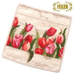 【新品 未使用】FEILER フェイラー ハンカチ タオル タオルハンカチ 25cm Amsterdam 147 Pebble アムステルダム ペブル チューリップ 花柄 Amsterdam147