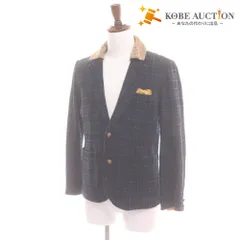 ■ フラボア ジャケット アウター チェック 切り替え メンズ グリーン イエロー