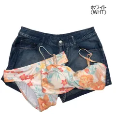 ラスティ RUSTY レディース 水着 スイムウェア バンドゥビキニ デニムショートパンツ 3点セット 937808 トロピカル ハイビスカス 花柄 ホワイト