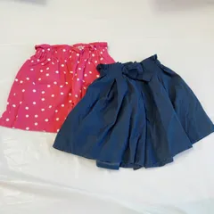 A340 GU  120サイズ ピンクドット柄  ポケット2つ深め と　紺色ハーフパンツ 100  スムース生地で秋におすすめ  センターリボン  ポケットなし❌  ウエストゴム