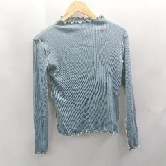 ◇ ⊂ UNITED ARROWS リブニット 長袖 カットソー サイズひ ライトブルー レディース E  【1503310008104】