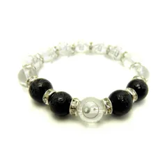 銀彫り 水晶九字護身数珠「陰陽太極図」オニキス「四神獣」最強護身ブレスレット 天然石 パワーストーン プチギフト 転勤 退職 お礼