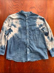 天然藍染シャツA014