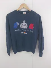 ◇ ellesse エレッセ ロゴ刺繍 裏毛 長袖 トレーナー スウェット サイズS ネイビー系 マルチ メンズ P  【1307040004845】のサムネイル