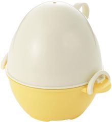 【在庫セール】レンジでかんたん たまごじょうず 電子レンジ調理器 ホワイト×イエロー 日本製 SH8092 ヨシカワ 15.5×12.9×13.7cm