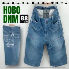 HOBO DNM★ストリートスタイル★ワイドクロップドジーンズ/デニムブッシュパンツ★8分丈★w88cm(実寸91cm) #2410O047