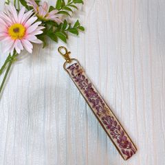 【アウトレット価格】 No.1 スマホ ハンド ストラップ  インド刺繍リボン