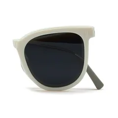 [Cyxus] シクサズ 折りたたみサングラス 偏光レンズ UVカット 小顔効果 超軽量 釣り/運転/登山/スポーツ用 おしゃれ (32ブラックレンズ＆ホワイトフレーム) 0