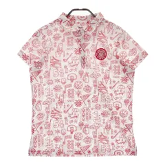 サイズ：2 JACK BUNNY ジャックバニー  半袖ポロシャツ 総柄 レッド系 [240101444471] ゴルフウェア レディース ストスト