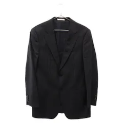 ARMANI COLLEZIONI (アルマーニ コレツィオーニ) ストライプ コットン テーラードジャケット スーツ 00228U ブラックのサムネイル